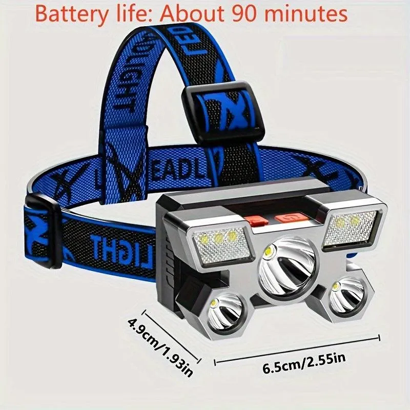Rechargeable LED Headlamp For Outdoor Adventures - Bright, Long-Lasting, And Convenient