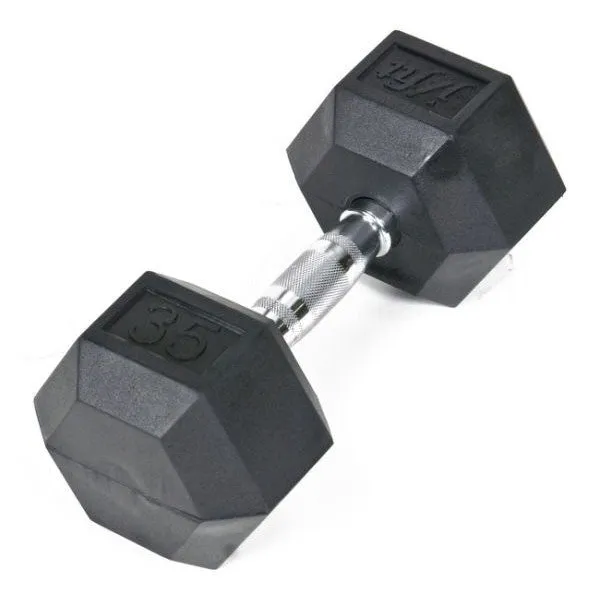 Rubber Hex Dumbbell - 35 lb