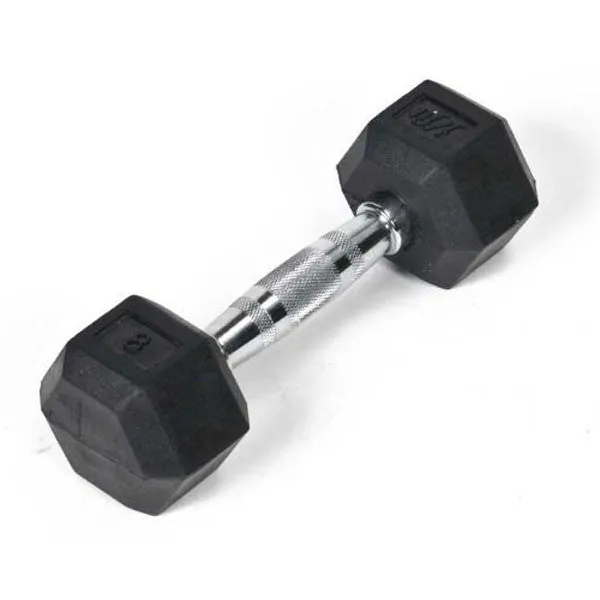 Rubber Hex Dumbbell - 8 lb