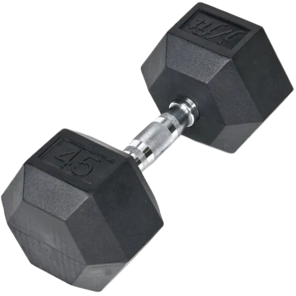 RubberHex Dumbell - 45 lb