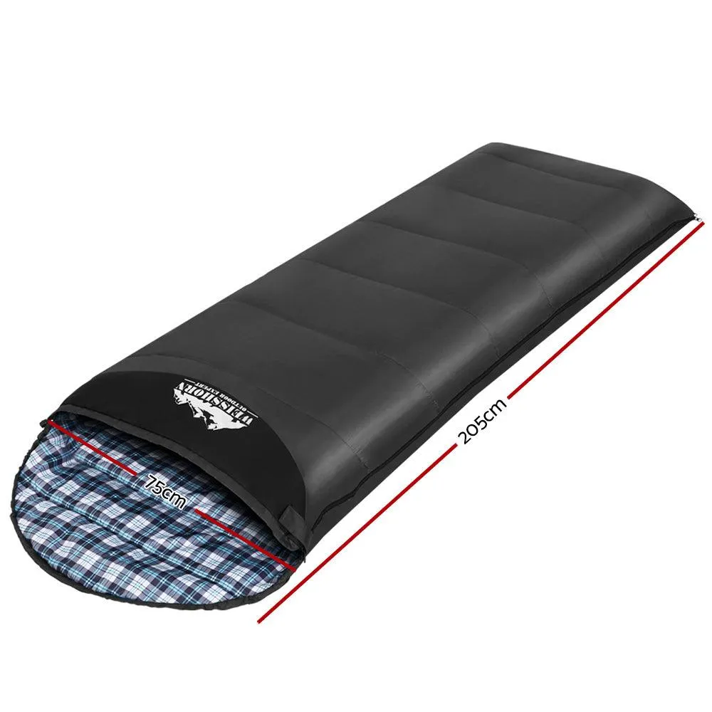 Sleeping Bag - Camping Hiking Winter Thermal - Grey