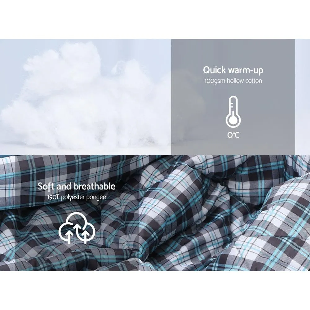 Sleeping Bag - Camping Hiking Winter Thermal - Grey