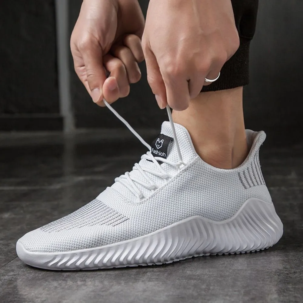 Sneakers Men's Outdoor Road Shoes Breathable Lightweight Non-Slip - White Size US11.5 = US47