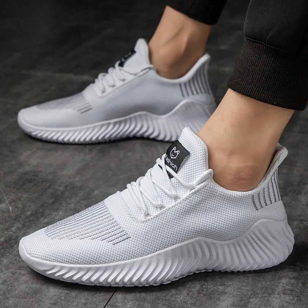Sneakers Men's Outdoor Road Shoes Breathable Lightweight Non-Slip - White Size US11.5 = US47