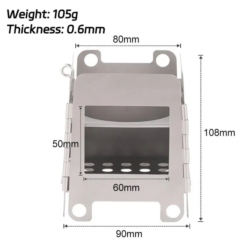 Titanium card portable stove
