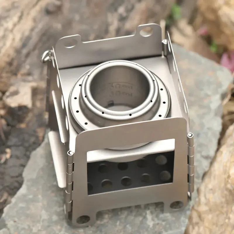 Titanium card portable stove
