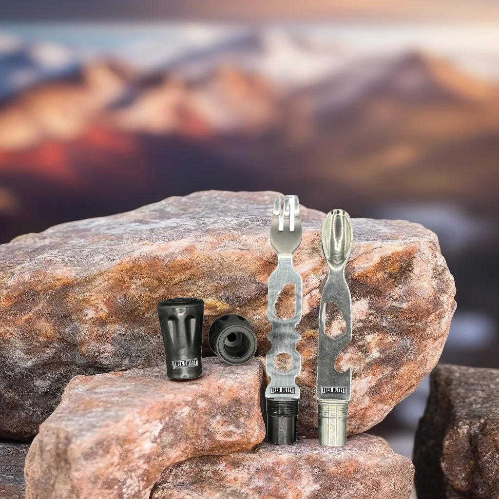 Trek Outfit Tactical Trekking Poles Bundle - EVA Grips, Survival Tools, Rubber Tips