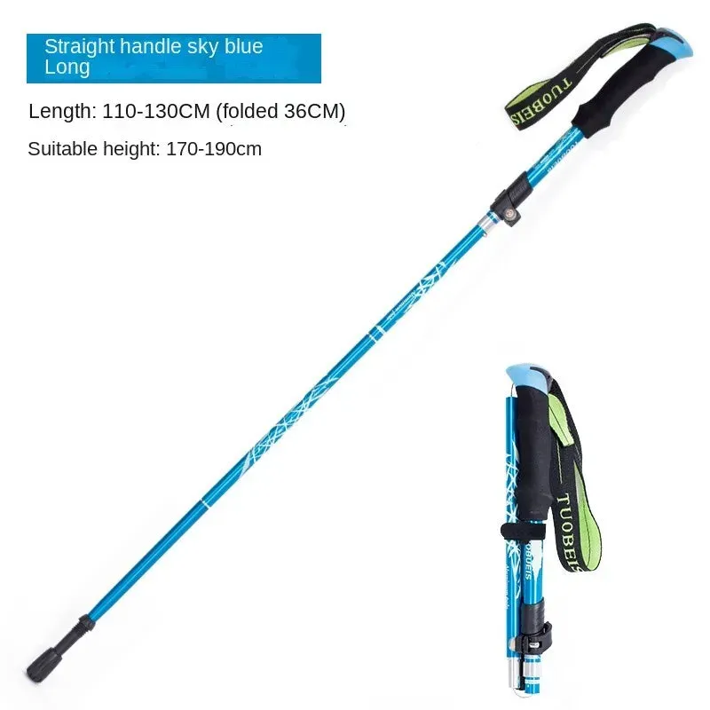 Walking stick Trekking poles telescopic baton Aluminum ski camp hiking poles crutches walking cane