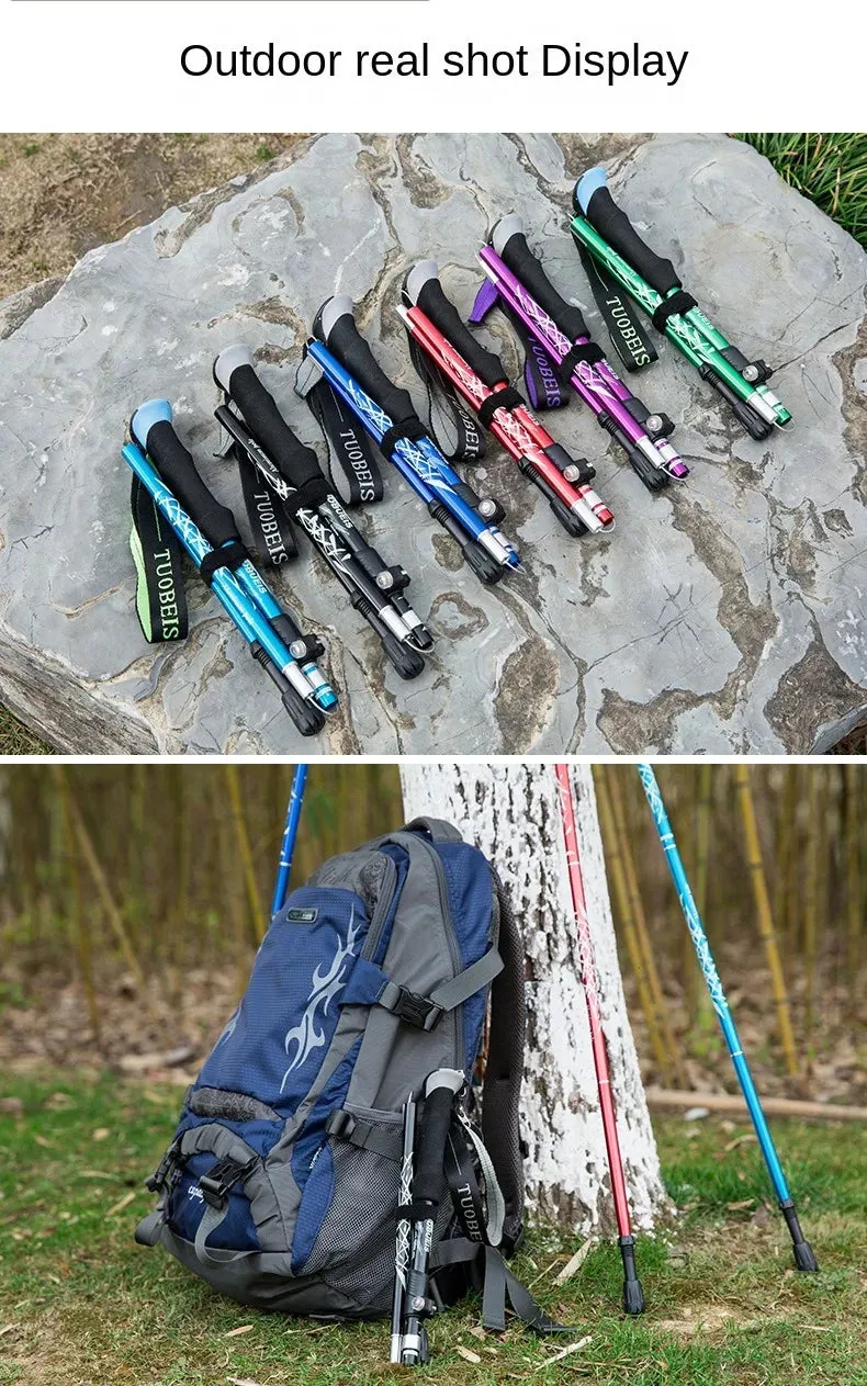 Walking stick Trekking poles telescopic baton Aluminum ski camp hiking poles crutches walking cane