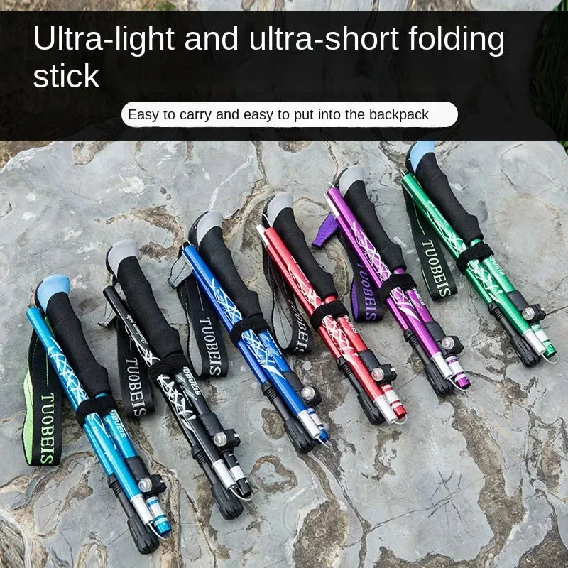 Walking stick Trekking poles telescopic baton Aluminum ski camp hiking poles crutches walking cane
