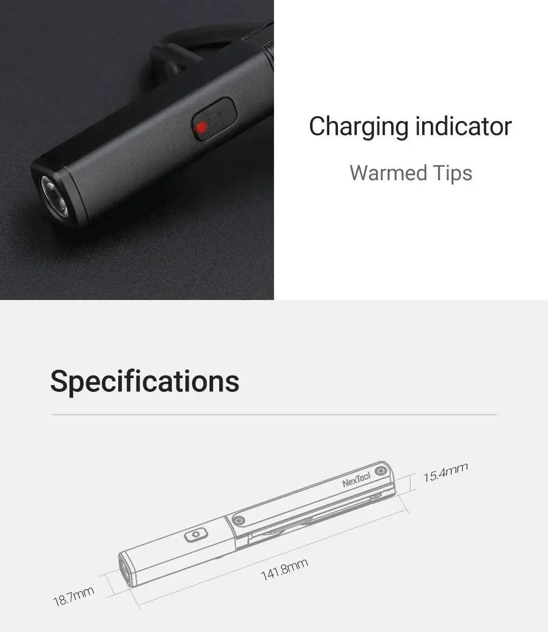 Xiaomi NexTool Mini Multi Tool Pocket Knife Scissors Pen Tools N1 Portable Outdoors USB Rechargeable IPX4 Waterproof Flashlight