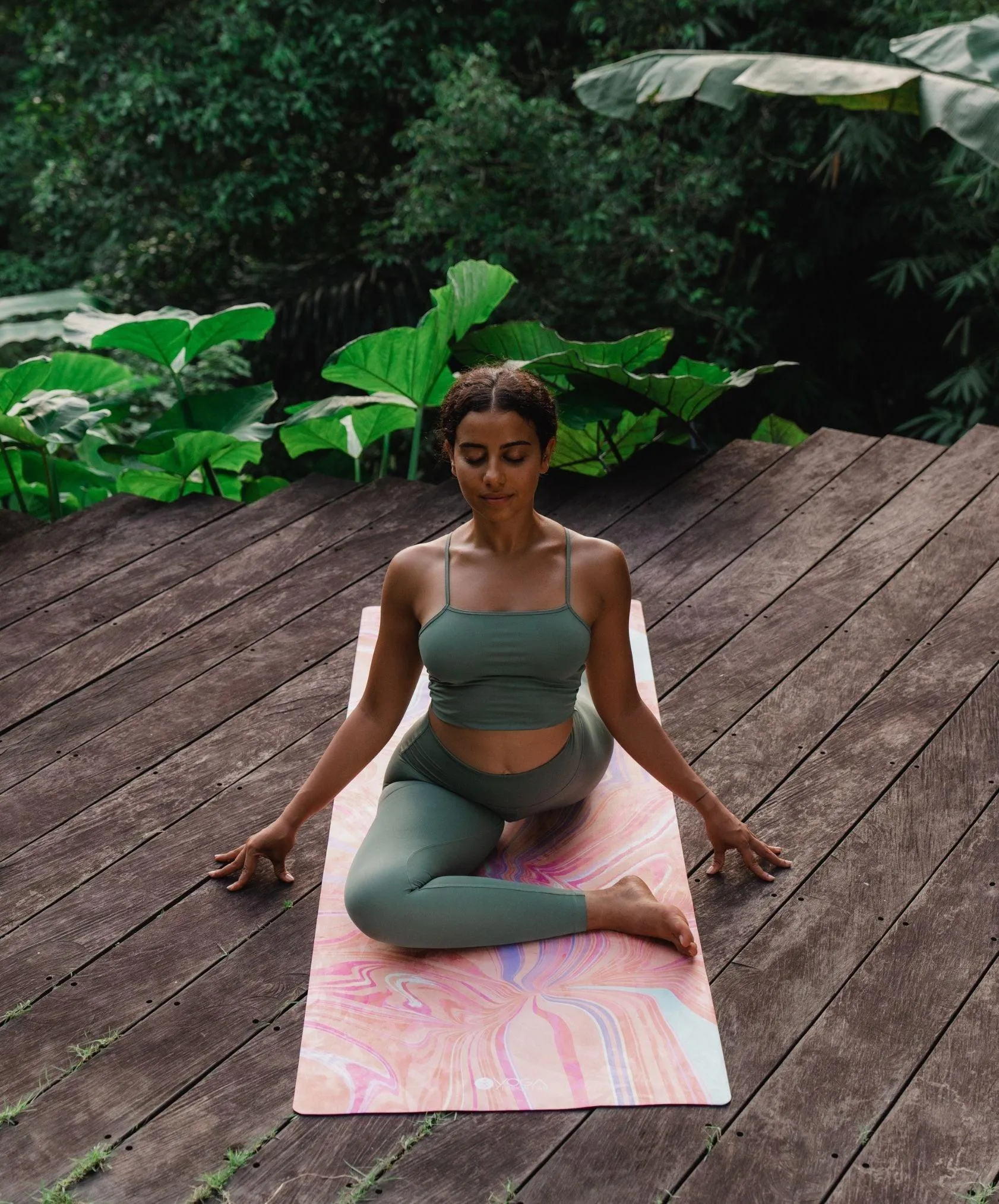 YDL Combo Yoga Mat - 2-in-1 (Mat   Towel) - Best For Hot Practices