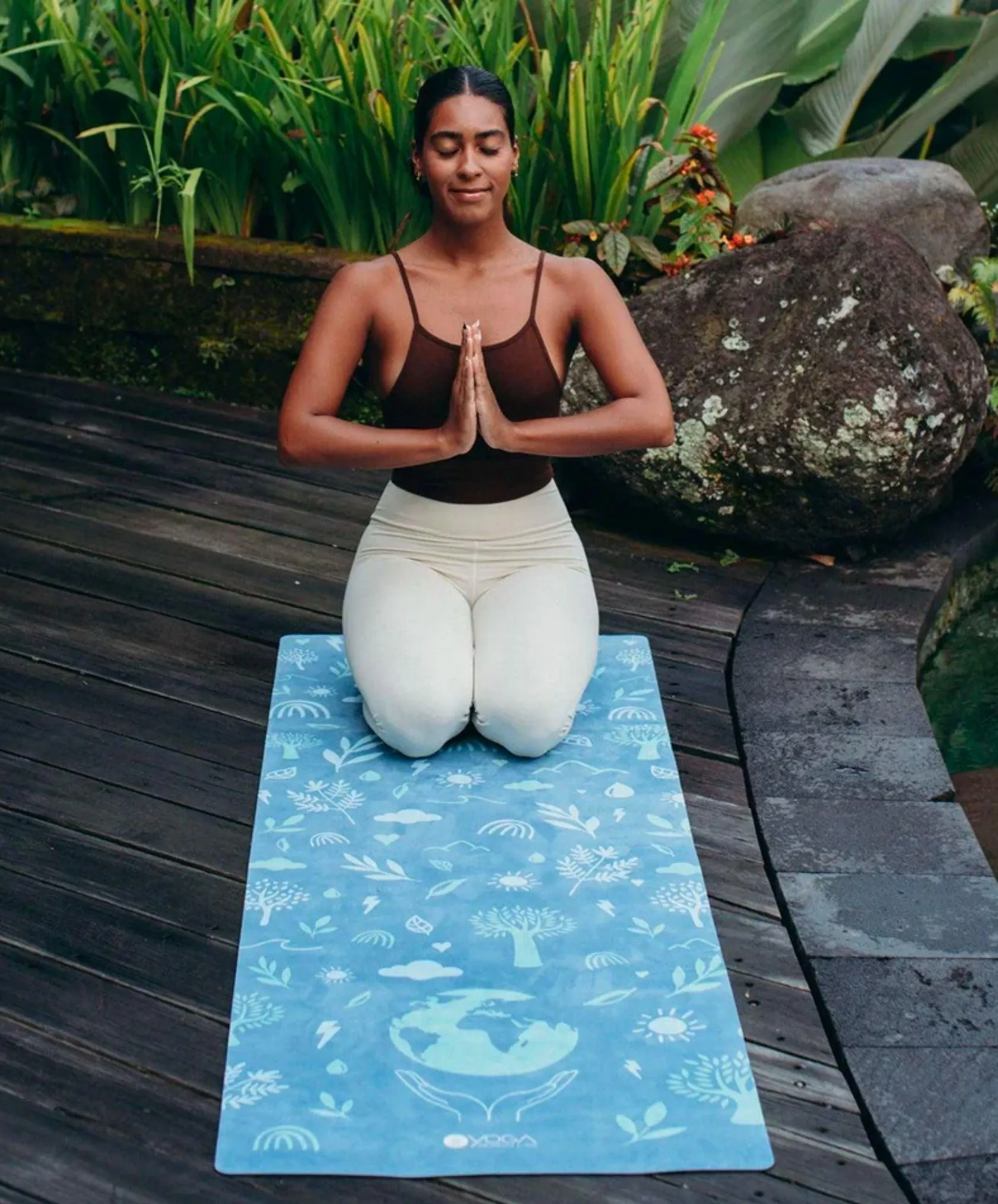 YDL Combo Yoga Mat - 2-in-1 (Mat   Towel) - Best For Hot Practices