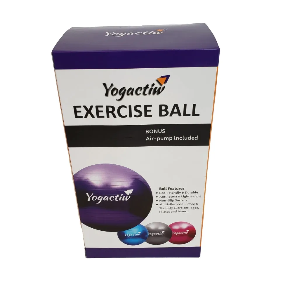 Yoga and Exercise Ball - For Home Gym and Yoga Studio | Blue