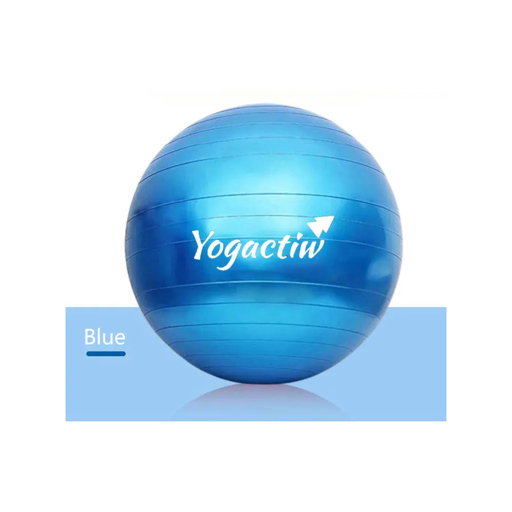 Yoga and Exercise Ball - For Home Gym and Yoga Studio | Blue