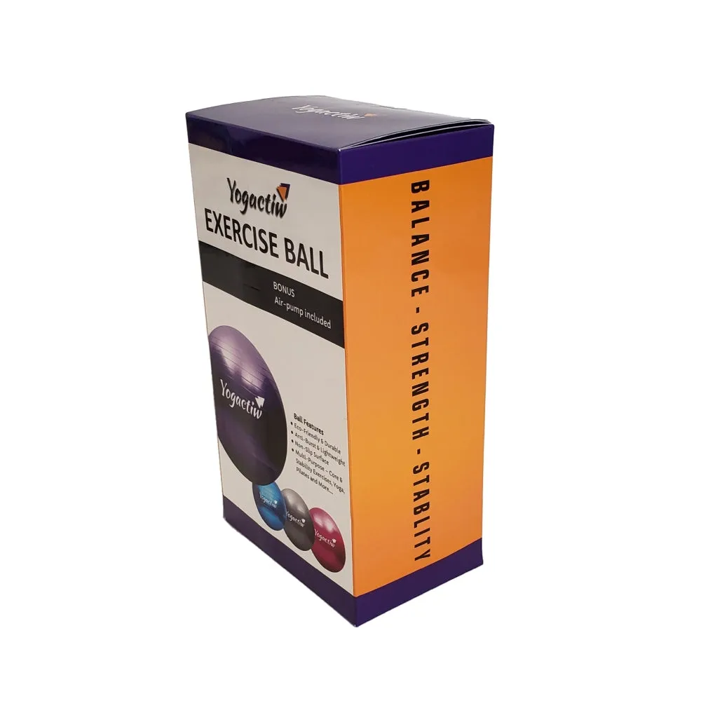 Yoga and Exercise Ball - For Home Gym and Yoga Studio | Blue