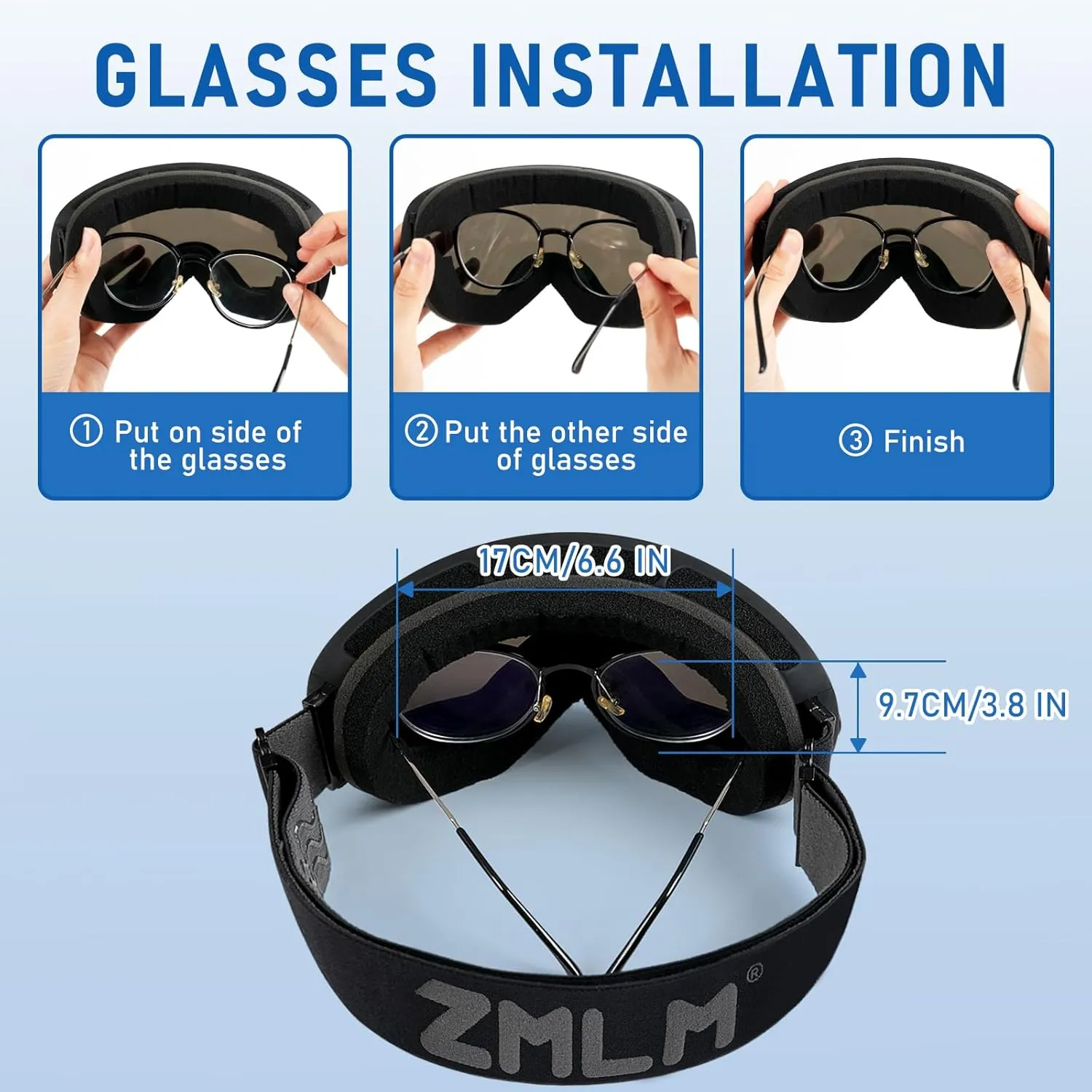 ZMLM Ski Goggles Snowboard Goggles Adult - UV Protection Anti-Fog Snow Goggle Over Glasses Snow Goggles for Men,Women & Youth