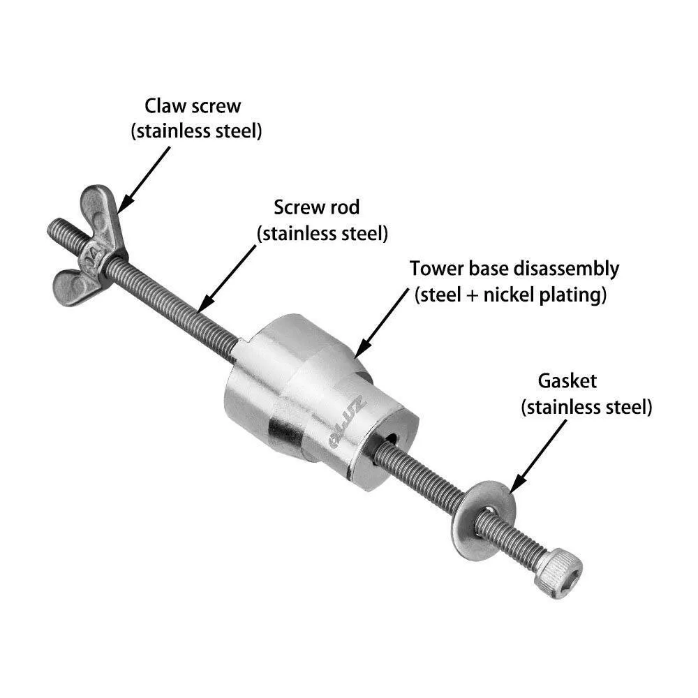 ZTTO Bicycle Free Hub Tool Stainless Steel Mountain Road Bike Freehubs Body Remover Tower Base Install Disassemble Tool with Sleeve